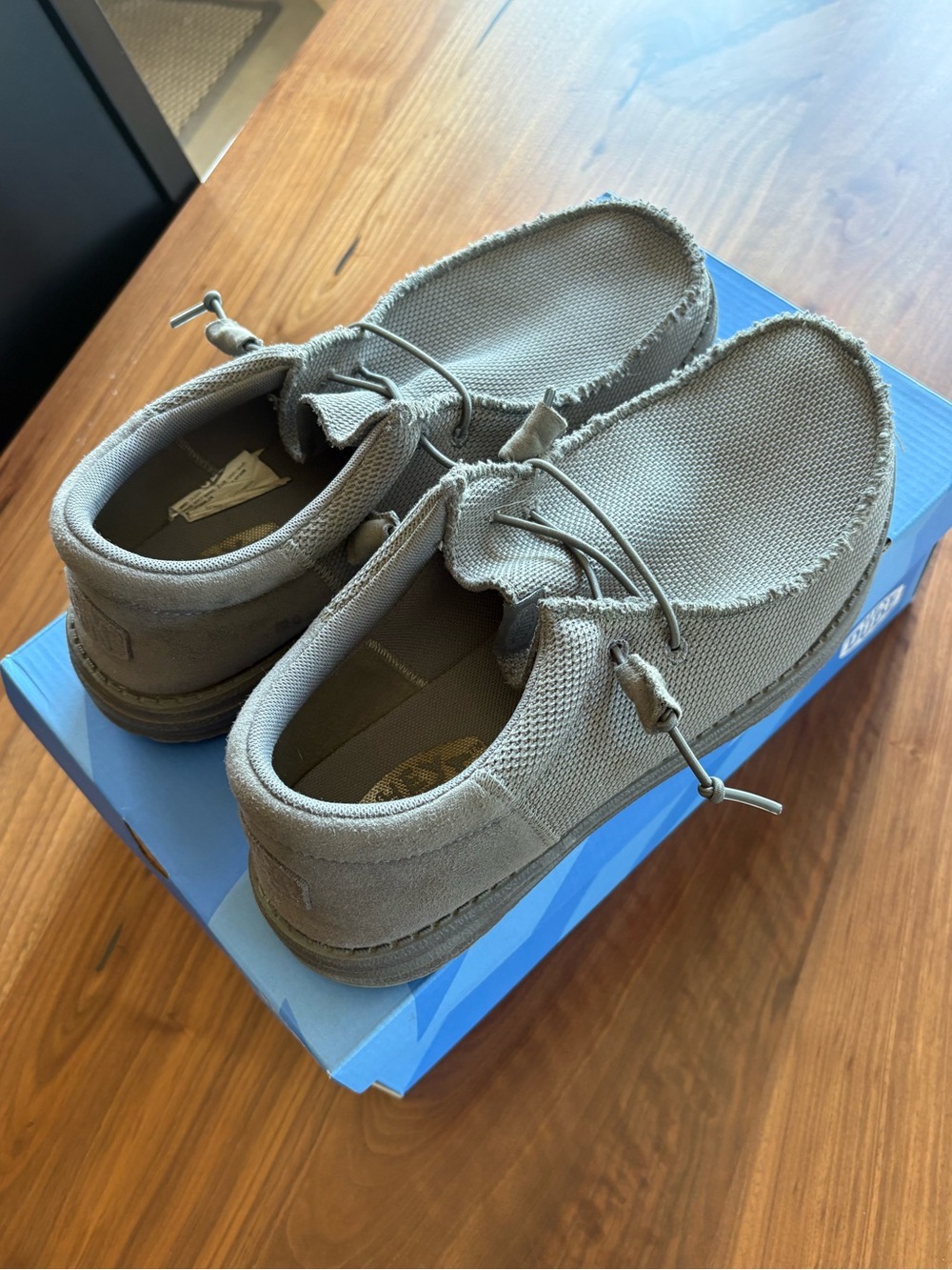 Hey Dude Men’s Slip-On Boat Shoes in Light Gray